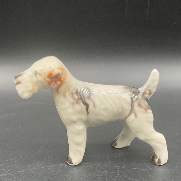 Vintage Ceramic Wire Fox Terrier Dog Figurine Glazed Porcelain Spaniel 5.5" - Picture 1 of 6
